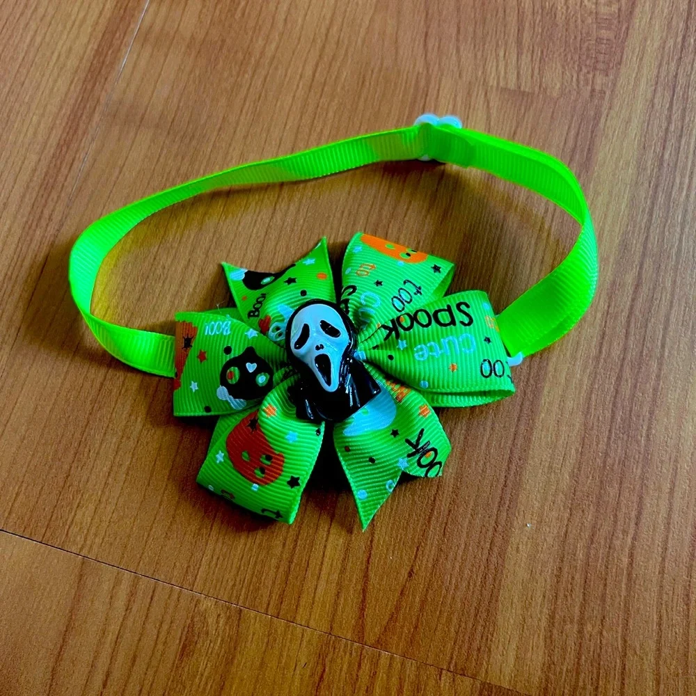 Halloween spooky ghost bow cat/dog collar